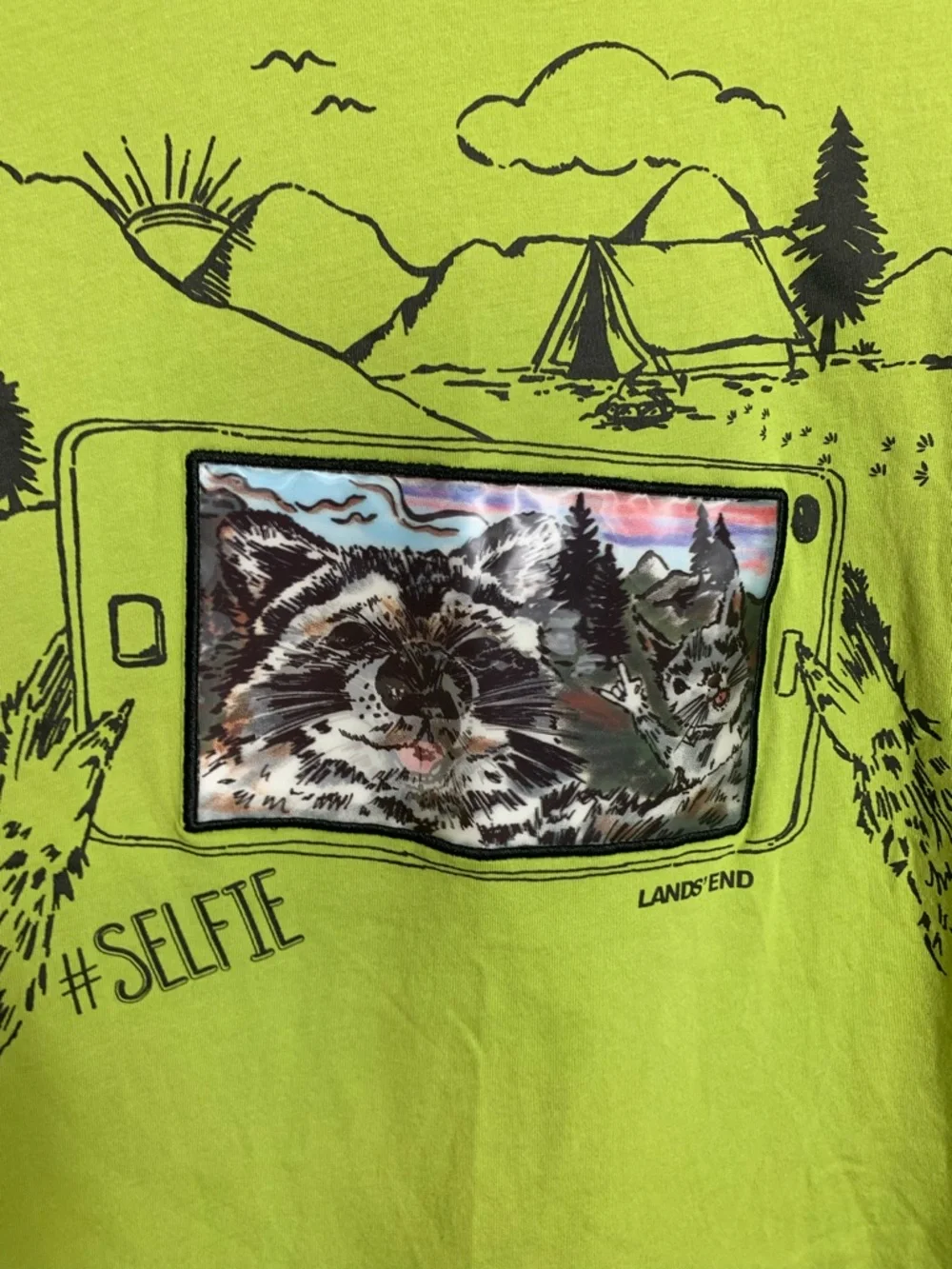 Lands' End Lime Green Tee